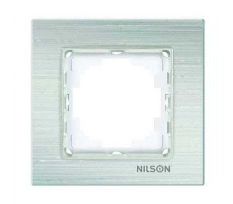 Рамка   Nilson Alegra алюміній срібло 1-на